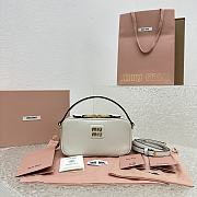 Okify Miumiu Leather Shoulder Bag White - 1