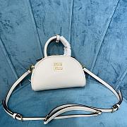 Okify Miumiu Leather Top Handle Bag White - 6