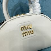 Okify Miumiu Leather Top Handle Bag White - 3