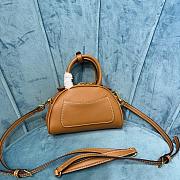 Okify Miumiu Leather Top Handle Bag Brown - 4