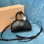 Okify Miumiu Leather Top Handle Bag Black - 1