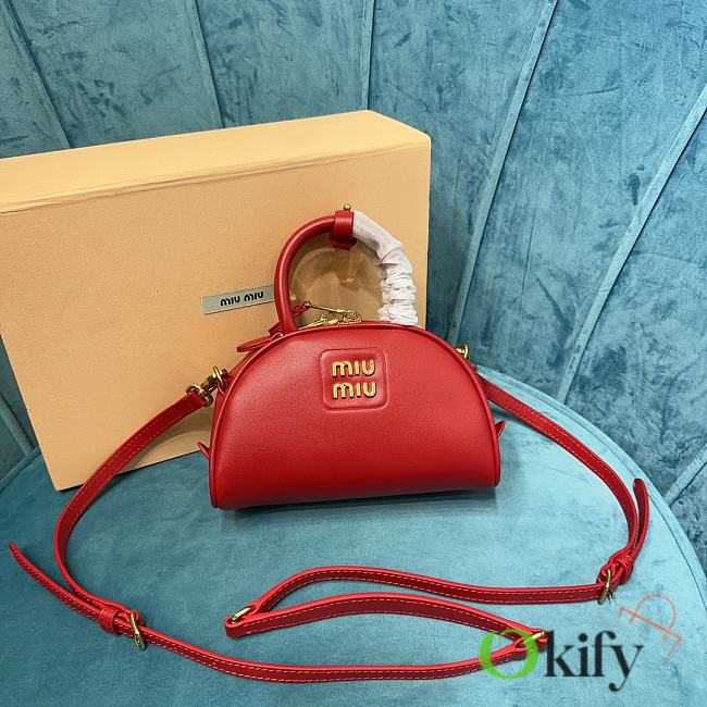 Okify Miumiu Leather Top Handle Bag Red - 1