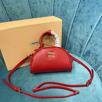 Okify Miumiu Leather Top Handle Bag Red