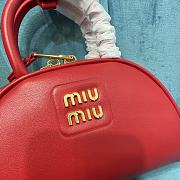 Okify Miumiu Leather Top Handle Bag Red - 3