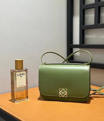 Okify Loewe Small Goya Bag in Silk Calfskin Green