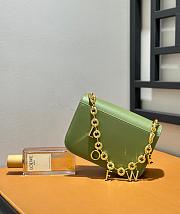 Okify Loewe Small Goya Bag in Silk Calfskin Green - 4