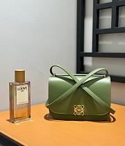 Okify Loewe Small Goya Bag in Silk Calfskin Green - 2