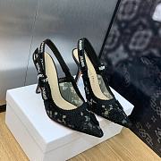 Okify Dior J'Adior Slingback Pump Transparent Mesh Embroidered With Black 10cm - 3