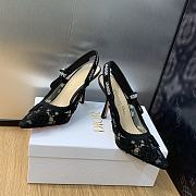 Okify Dior J'Adior Slingback Pump Transparent Mesh Embroidered With Black 10cm - 4