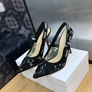 Okify Dior J'Adior Slingback Pump Transparent Mesh Embroidered With Black 10cm - 1