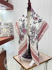 Okify Dior Toile De Jouy Mexico 90 Square Scarf White And Pastel Pink Silk Twill - 1