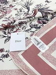 Okify Dior Toile De Jouy Mexico 90 Square Scarf White And Pastel Pink Silk Twill - 3
