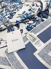 Okify Dior Toile De Jouy Mexico 90 Square Scarf White And Pastel Midnight Blue Silk Twill - 6