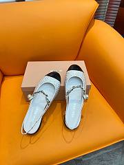 Okify Miumiu Slingback Sandals Bling White - 6