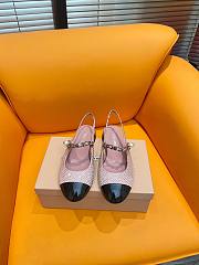 Okify Miumiu Slingback Sandals Bling Pink - 6