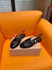 Okify Miumiu Slingback Sandals Black  - 5