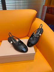 Okify Miumiu Slingback Sandals Black  - 3