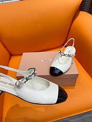 Okify Miumiu Slingback Sandals White - 6