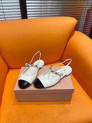 Okify Miumiu Slingback Sandals White - 2
