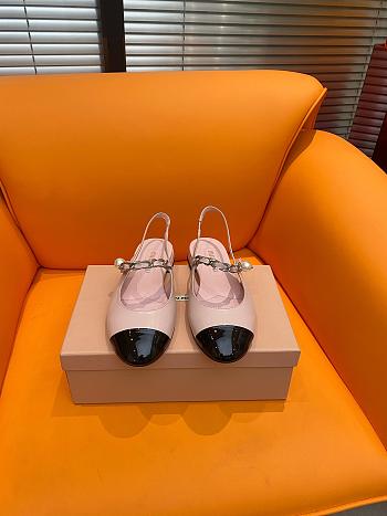Okify Miumiu Slingback Sandals Pink