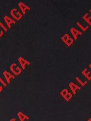 Okify Balenciaga Allover Logo Scarf Black Red - 5