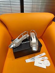 Okify Chanel Slingback Silver 4cm - 3