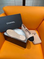 Okify Chanel Leather Flats Light Pink 13844 - 4