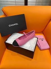 Okify Chanel Leather Flats Pink 13845 - 6