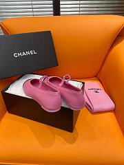 Okify Chanel Leather Flats Pink 13845 - 2