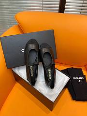 Okify Chanel Leather Flats Black 13846 - 6
