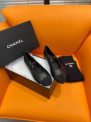 Okify Chanel Leather Flats Black 13846 - 5