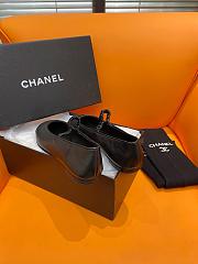 Okify Chanel Leather Flats Black 13846 - 2