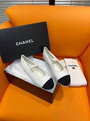 Okify Chanel Leather Flats White 13847 - 6
