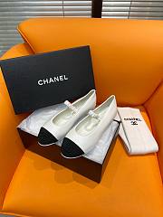 Okify Chanel Leather Flats White 13847 - 5