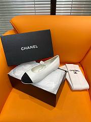 Okify Chanel Leather Flats White 13847 - 4