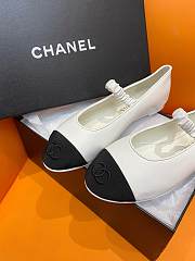 Okify Chanel Leather Flats White 13847 - 3