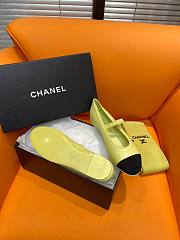 Okify Chanel Leather Flats Neon 13848 - 6