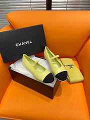 Okify Chanel Leather Flats Neon 13848 - 5