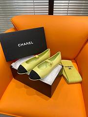 Okify Chanel Leather Flats Neon 13848 - 3