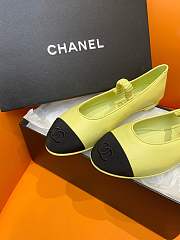 Okify Chanel Leather Flats Neon 13848 - 2