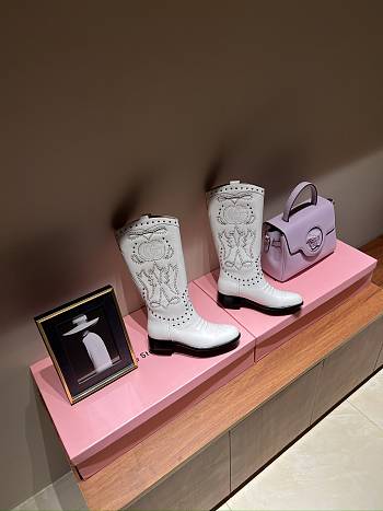 Okify Gucci Boots White 4cm 13849