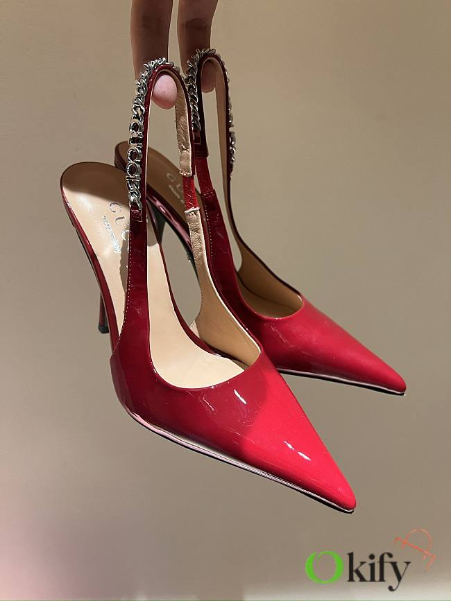 Okify Gucci Slingback Heels Red 13859 - 1
