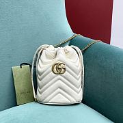 Okify Gucci GG Marmont Mini Bucket Bag White  - 1