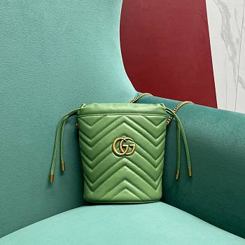 Okify Gucci GG Marmont Mini Bucket Bag Green
