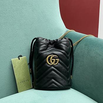 Okify Gucci GG Marmont Mini Bucket Bag Black