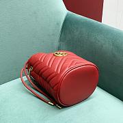 Okify Gucci GG Marmont Mini Bucket Bag Red - 4