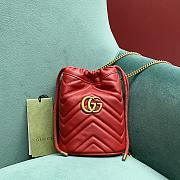 Okify Gucci GG Marmont Mini Bucket Bag Red - 6