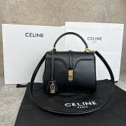 Okify Celine Small 16 Bag In Satinated Calfskin Black - 4