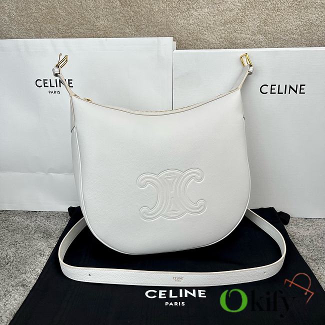 Okify Celine Heloise Bag in Supple Calfskin White - 1