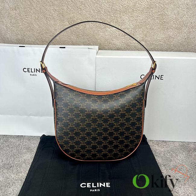 Okify Celine Heloise Bag In Triomphe Canvas And Calfskin Tan - 1